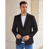 imageCOOFANDY Mens Casual Knit Blazer Stretch Slim Fit Sport Coat Two Button Lightweight Suit JacketsBlack