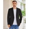 imageCOOFANDY Mens Casual Knit Blazer Stretch Slim Fit Sport Coat Two Button Lightweight Suit JacketsBlack