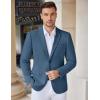imageCOOFANDY Mens Casual Knit Blazer Stretch Slim Fit Sport Coat Two Button Lightweight Suit JacketsBlue