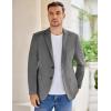 imageCOOFANDY Mens Casual Knit Blazer Stretch Slim Fit Sport Coat Two Button Lightweight Suit JacketsDark Grey
