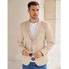 imageCOOFANDY Mens Casual Knit Blazer Stretch Slim Fit Sport Coat Two Button Lightweight Suit JacketsLight Khaki