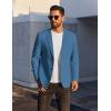 imageCOOFANDY Mens Casual Linen Blazer Jacket Lightweight Sport Coats Two Button Suit JacketsBlue