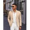 imageCOOFANDY Mens Casual Linen Blazer Jacket Lightweight Sport Coats Two Button Suit JacketsKhaki
