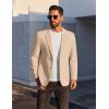 imageCOOFANDY Mens Casual Linen Blazer Jacket Lightweight Sport Coats Two Button Suit JacketsKhaki
