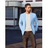 imageCOOFANDY Mens Casual Linen Blazer Jacket Lightweight Sport Coats Two Button Suit JacketsLight Blue