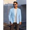 imageCOOFANDY Mens Casual Linen Blazer Jacket Lightweight Sport Coats Two Button Suit JacketsLight Blue