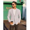 imageCOOFANDY Mens Casual Linen Blazer Jacket Lightweight Sport Coats Two Button Suit JacketsLight Grey