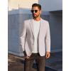 imageCOOFANDY Mens Casual Linen Blazer Jacket Lightweight Sport Coats Two Button Suit JacketsLight Grey