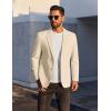 imageCOOFANDY Mens Casual Linen Blazer Jacket Lightweight Sport Coats Two Button Suit JacketsLight Khaki