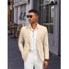 imageCOOFANDY Mens Casual Linen Blazer Jacket Lightweight Sport Coats Two Button Suit JacketsLight Khaki