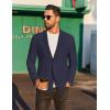 imageCOOFANDY Mens Casual Linen Blazer Jacket Lightweight Sport Coats Two Button Suit JacketsNavy Blue