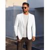 imageCOOFANDY Mens Casual Linen Blazer Jacket Lightweight Sport Coats Two Button Suit JacketsWhite