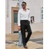 imageCOOFANDY Mens Dress Pants Regular Fit Flat Front Pant Expandable Waist Casual SlacksBlack