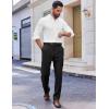 imageCOOFANDY Mens Dress Pants Regular Fit Flat Front Pant Expandable Waist Casual SlacksBlack