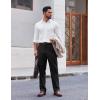 imageCOOFANDY Mens Dress Pants Regular Fit Flat Front Pant Expandable Waist Casual SlacksBlack