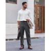imageCOOFANDY Mens Dress Pants Regular Fit Flat Front Pant Expandable Waist Casual SlacksGray