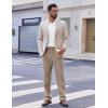 imageCOOFANDY Mens Dress Pants Regular Fit Flat Front Pant Expandable Waist Casual SlacksKhaki