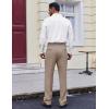 imageCOOFANDY Mens Dress Pants Regular Fit Flat Front Pant Expandable Waist Casual SlacksKhaki