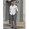 imageCOOFANDY Mens Dress Pants Regular Fit Flat Front Pant Expandable Waist Casual SlacksLight Gray