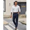 imageCOOFANDY Mens Dress Pants Regular Fit Flat Front Pant Expandable Waist Casual SlacksNavy Blue