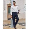 imageCOOFANDY Mens Dress Pants Regular Fit Flat Front Pant Expandable Waist Casual SlacksNavy Blue