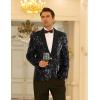 imageCOOFANDY Mens Shiny Sequin Blazer Tuxedo Party Dinner Prom One Button Suit JacketBlack