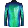 imageCOOFANDY Mens Shiny Sequin Blazer Tuxedo Party Dinner Prom One Button Suit JacketBlue Green