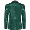 imageCOOFANDY Mens Shiny Sequin Blazer Tuxedo Party Dinner Prom One Button Suit JacketEvergreen