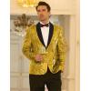 imageCOOFANDY Mens Shiny Sequin Blazer Tuxedo Party Dinner Prom One Button Suit JacketGold