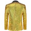 imageCOOFANDY Mens Shiny Sequin Blazer Tuxedo Party Dinner Prom One Button Suit JacketGold