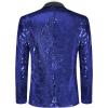imageCOOFANDY Mens Shiny Sequin Blazer Tuxedo Party Dinner Prom One Button Suit JacketNavy Blue