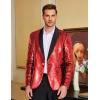 imageCOOFANDY Mens Shiny Sequin Blazer Tuxedo Party Dinner Prom One Button Suit JacketRed