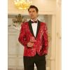 imageCOOFANDY Mens Shiny Sequin Blazer Tuxedo Party Dinner Prom One Button Suit JacketRed