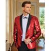 imageCOOFANDY Mens Shiny Sequin Blazer Tuxedo Party Dinner Prom One Button Suit JacketRed