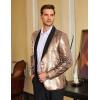 imageCOOFANDY Mens Shiny Sequin Blazer Tuxedo Party Dinner Prom One Button Suit JacketRose Golden