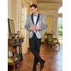imageCOOFANDY Mens Shiny Sequin Blazer Tuxedo Party Dinner Prom One Button Suit JacketSilver