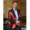 imageCOOFANDY Mens Shiny Sequin Blazer Tuxedo Party Dinner Prom One Button Suit JacketWine Red