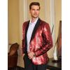imageCOOFANDY Mens Shiny Sequin Blazer Tuxedo Party Dinner Prom One Button Suit JacketWine Red