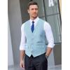 imageCOOFANDY Mens Suit Vest Formal Dress Vest Slim Fit Buesiness Wedding WaistcoatSky Blue