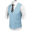 imageCOOFANDY Mens Suit Vest Formal Dress Vest Slim Fit Buesiness Wedding WaistcoatSky Blue