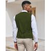 imageCOOFANDY Mens Suit Vest Slim Fit Formal Dress Waistcoat Casual Business Vests for Suit or TuxedoArmy Green