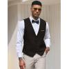 imageCOOFANDY Mens Suit Vest Slim Fit Formal Dress Waistcoat Casual Business Vests for Suit or TuxedoBlack