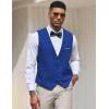 imageCOOFANDY Mens Suit Vest Slim Fit Formal Dress Waistcoat Casual Business Vests for Suit or TuxedoBlue