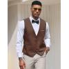 imageCOOFANDY Mens Suit Vest Slim Fit Formal Dress Waistcoat Casual Business Vests for Suit or TuxedoBrown