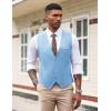 imageCOOFANDY Mens Suit Vest Slim Fit Formal Dress Waistcoat Casual Business Vests for Suit or TuxedoClear Blue