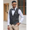 imageCOOFANDY Mens Suit Vest Slim Fit Formal Dress Waistcoat Casual Business Vests for Suit or TuxedoDark Gray