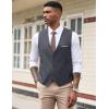 imageCOOFANDY Mens Suit Vest Slim Fit Formal Dress Waistcoat Casual Business Vests for Suit or TuxedoDark Heather Gray