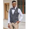imageCOOFANDY Mens Suit Vest Slim Fit Formal Dress Waistcoat Casual Business Vests for Suit or TuxedoDark Heather Gray