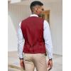 imageCOOFANDY Mens Suit Vest Slim Fit Formal Dress Waistcoat Casual Business Vests for Suit or TuxedoDark Red
