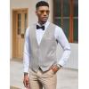 imageCOOFANDY Mens Suit Vest Slim Fit Formal Dress Waistcoat Casual Business Vests for Suit or TuxedoGrey